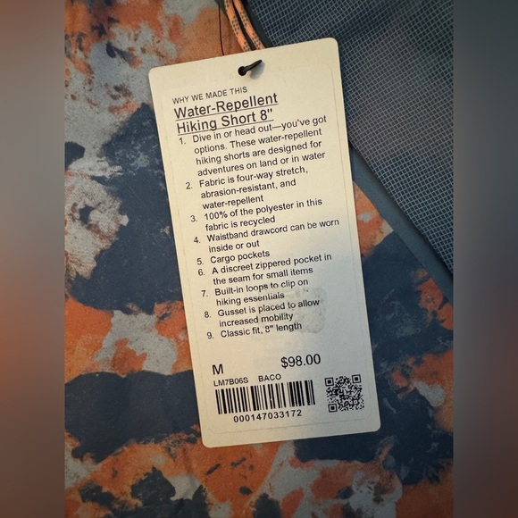 Lululemon Water- Repellent Hiking Short 8" - Picture 10 of 12